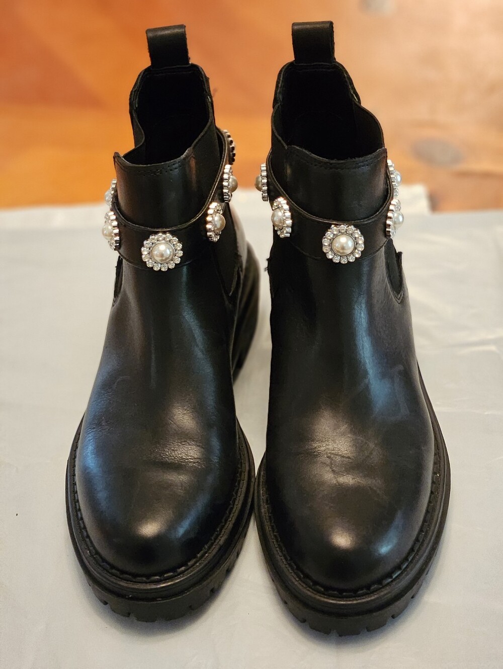 Copper Key Black Boots Size 7M